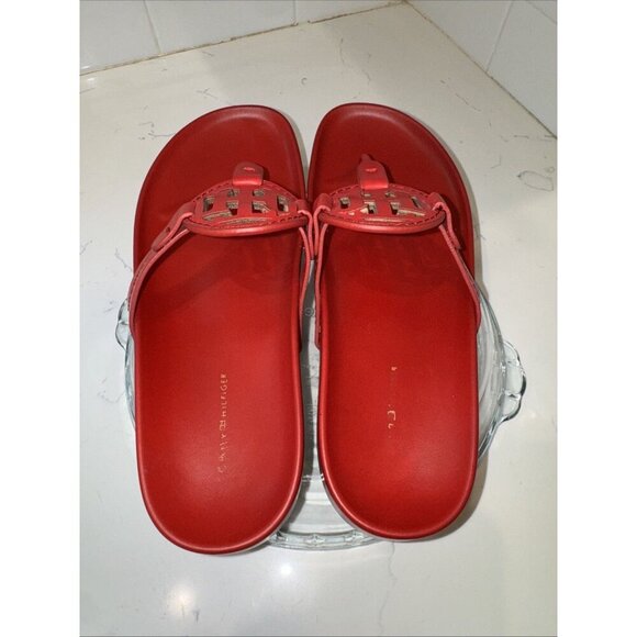 Tommy Hilfiger Womens Relina Red Thong Sandals Shoes Sz 10 flip flops - Picture 8 of 13